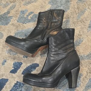 Calleen Cordero Black Leather Ankle Boots